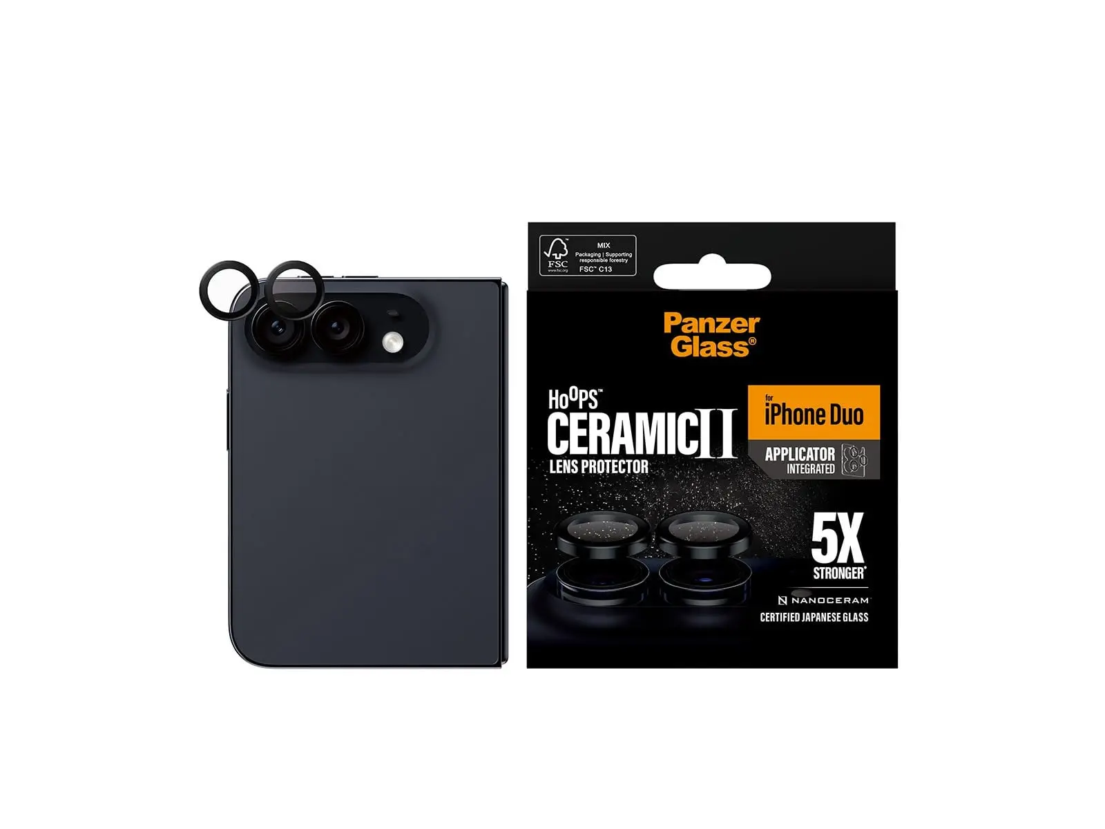 iPhone Duo Hoops Ceramic II Camera Lens Protector Black