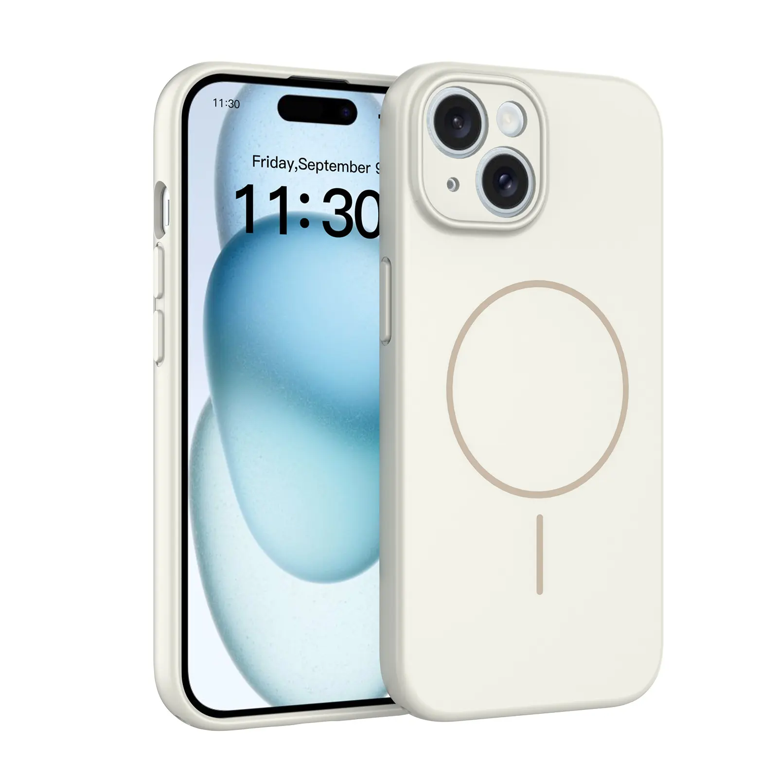 MagSafe-skal SoftArmor iPhone 15 Beige