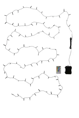 Batteridriven RGB ljusslinga utomhus 5.5m, Svart