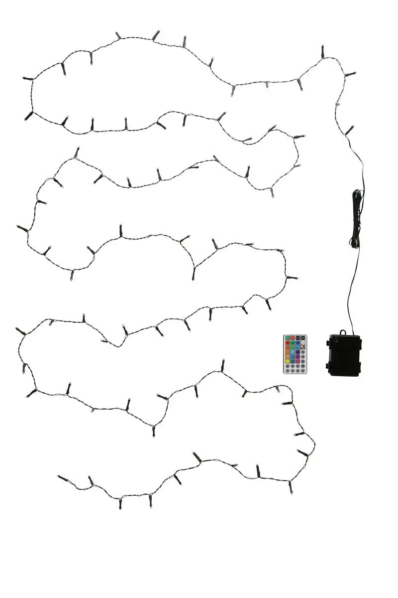 Paristokäyttöinen RGB ulkovalosarja 5.5m, Musta