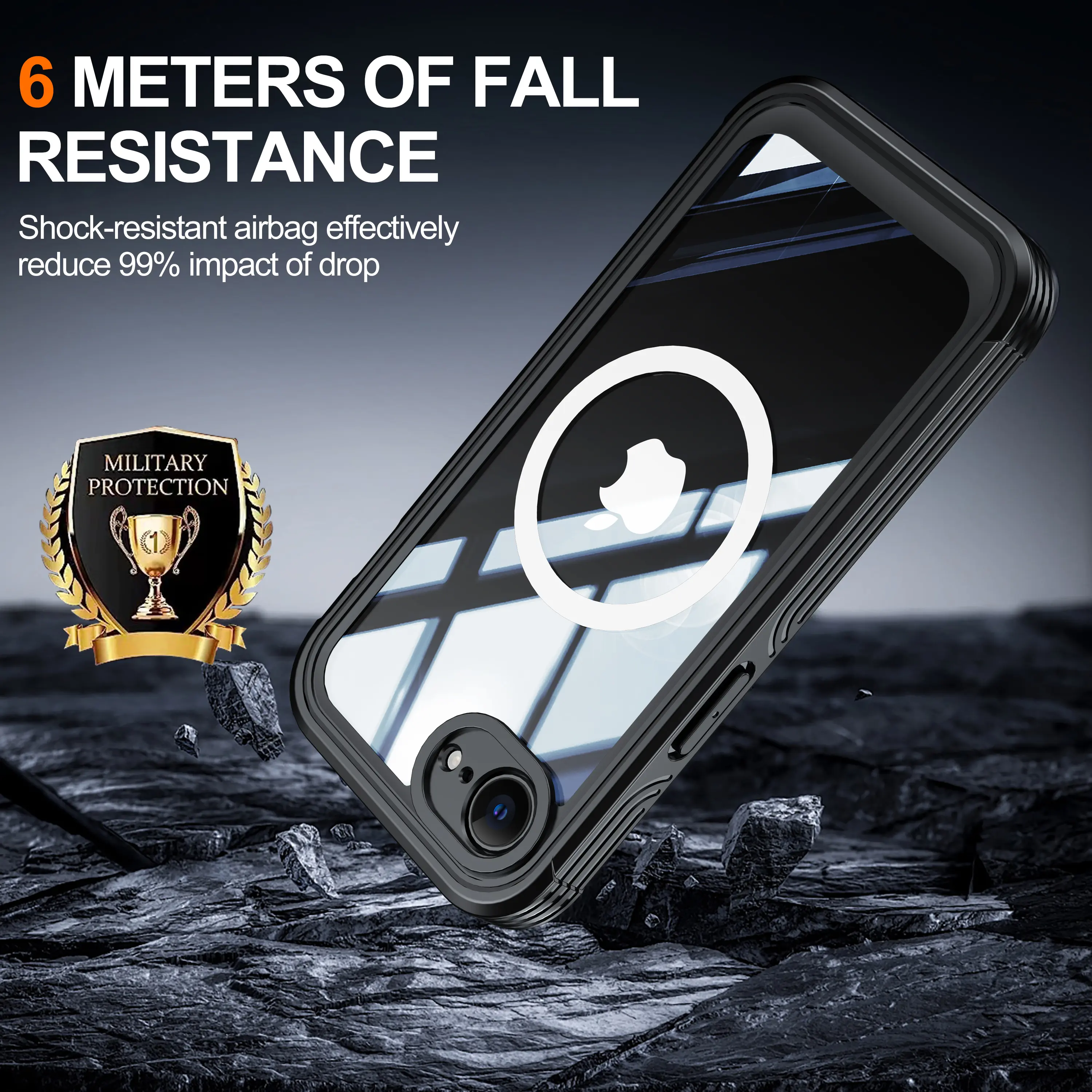 Premium Full Protection Case iPhone 16e Svart