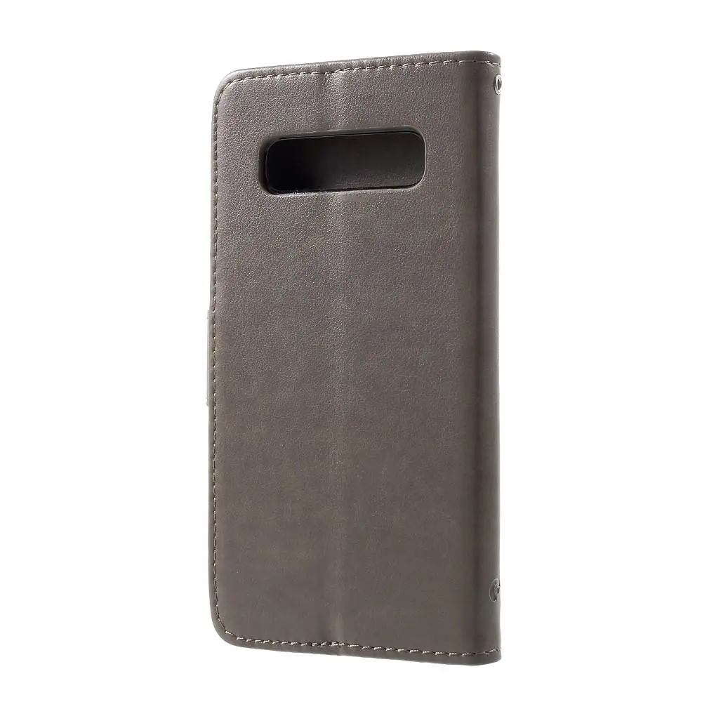 Läderfodral Fjärilar Samsung Galaxy S10 Grå