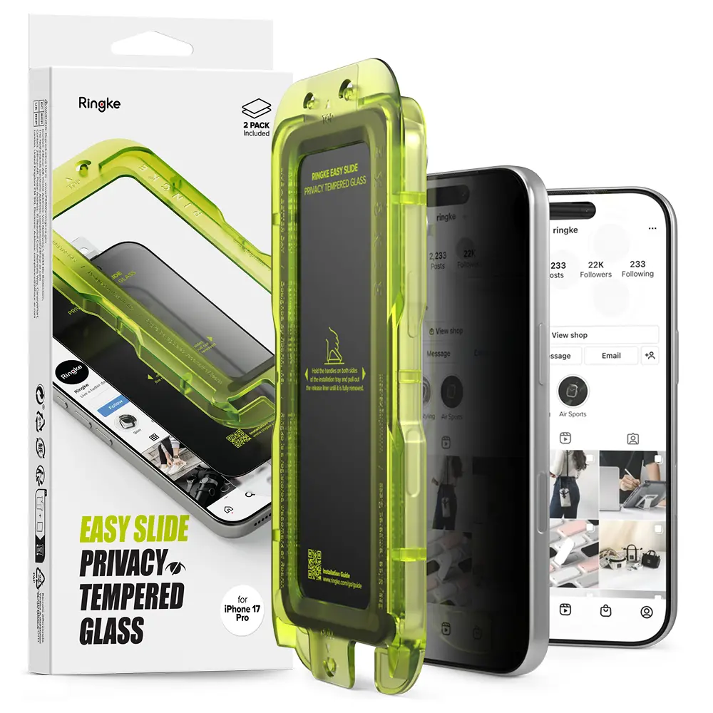 Easy Slide Privacy Glass (2-pack) iPhone 17 Pro Max