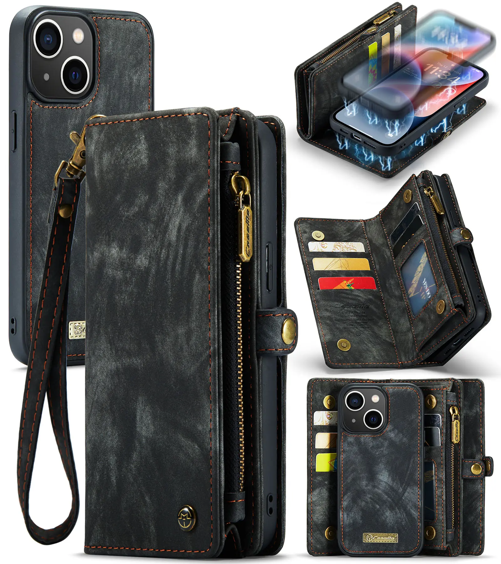 Multi-slot Mobiltaske iPhone 14 Grå