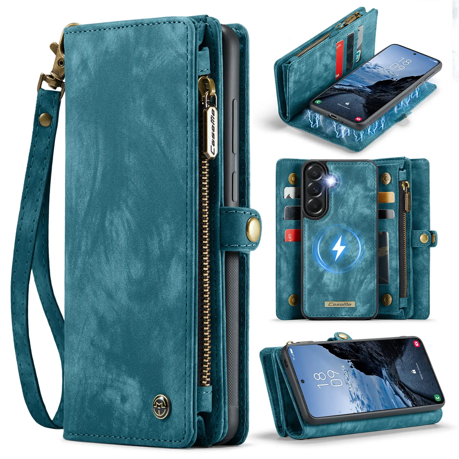 Multi-slot Mobiltaske Samsung Galaxy A57 Blå