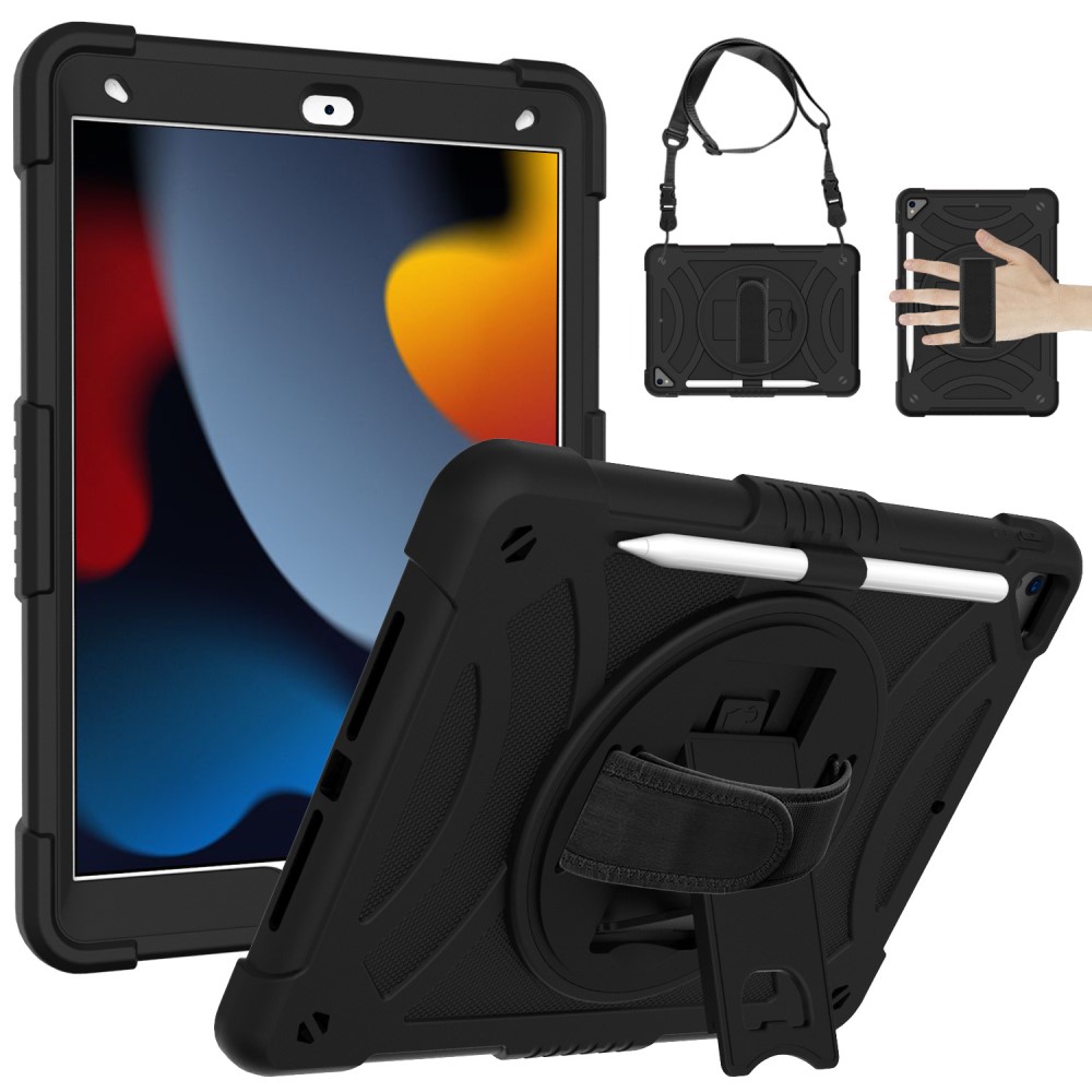 Støtsikker Hybriddeksel med skulderreim Apple iPad Air 10.5 3rd Gen (2019) Svart