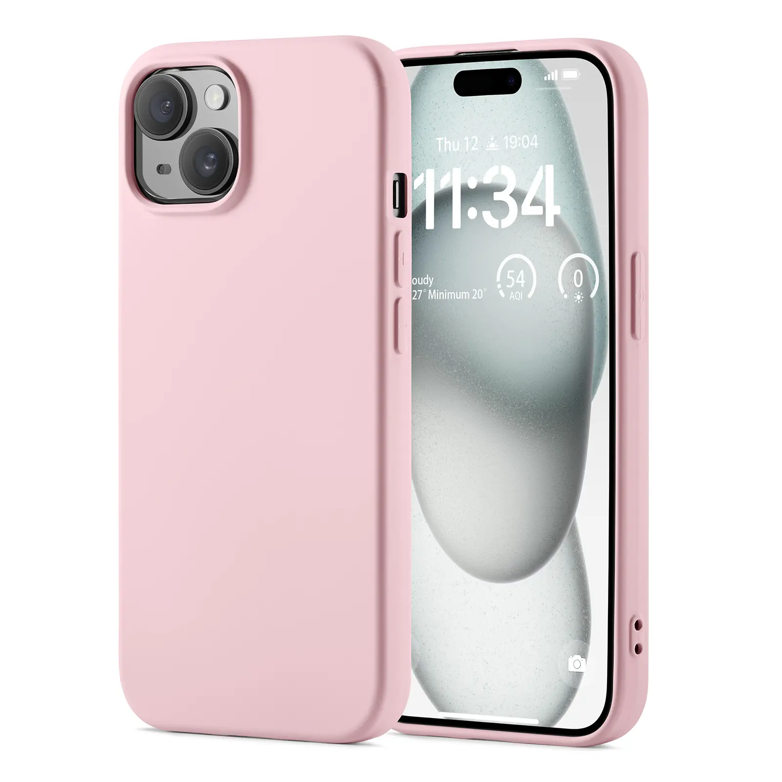 iPhone 15 Mobilcover i TPU, Lyserød
