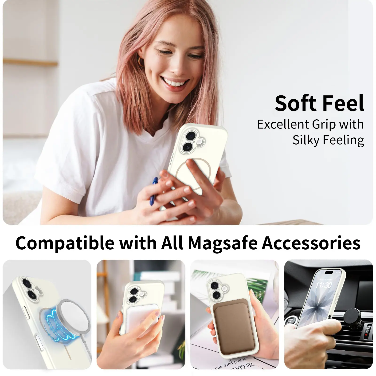 MagSafe-skal SoftArmor iPhone 16 Beige