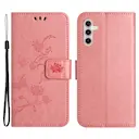 Læderetui Sommerfugle Samsung Galaxy S24 FE Lyserød