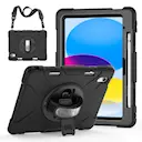 Apple iPad 11 11th Gen (2025) Tøft hybriddeksel med skulderrem Svart