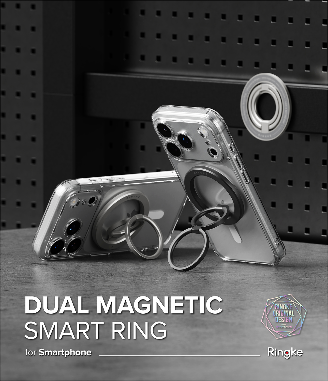 Dual Magnetic Smart Ring Black