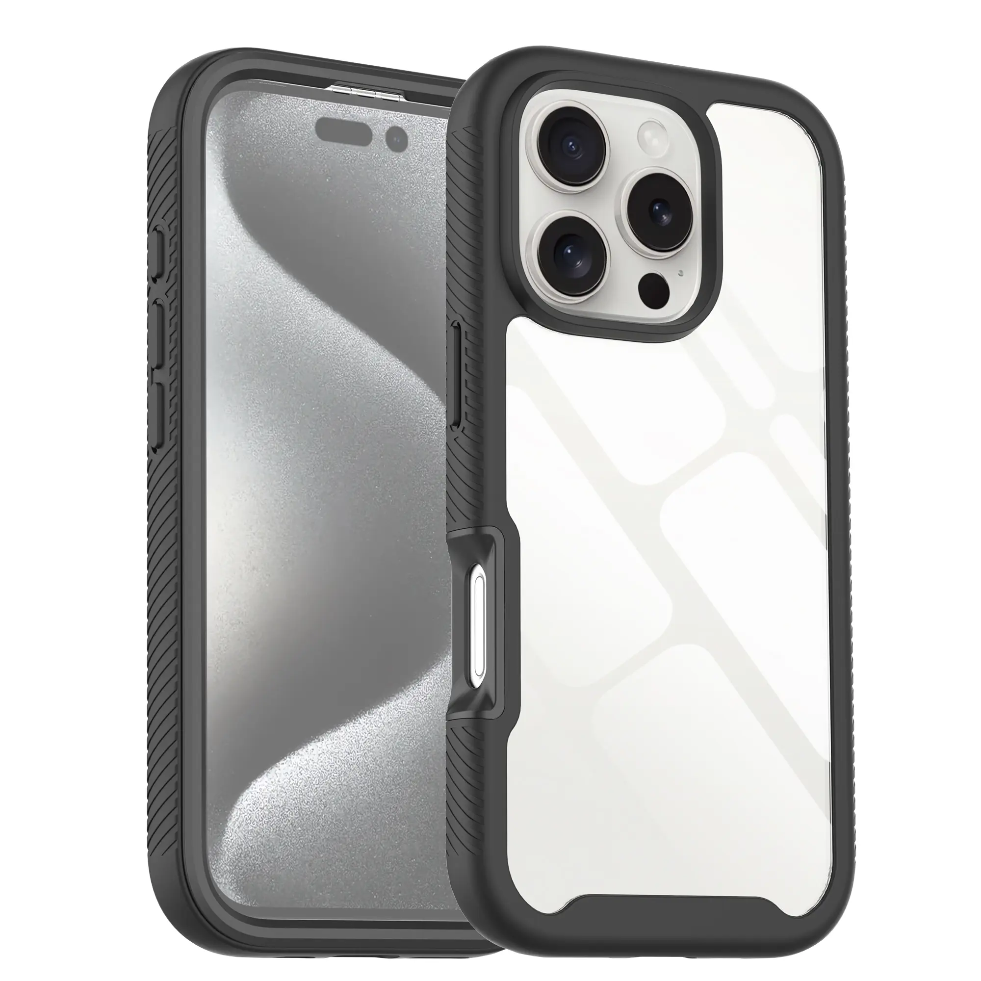 Full Protection Case iPhone 16 Pro Svart/transparent