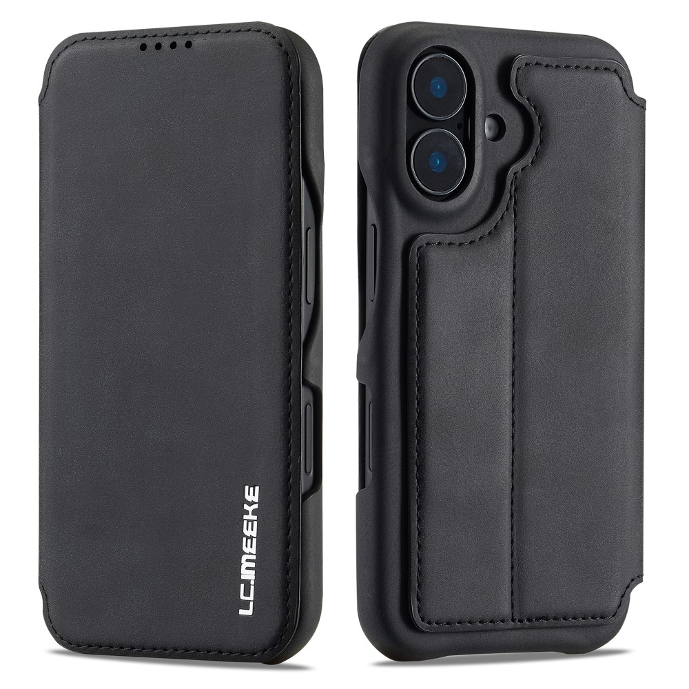 LC.IMEEKE Slim Lommebokdeksel iPhone 16 svart
