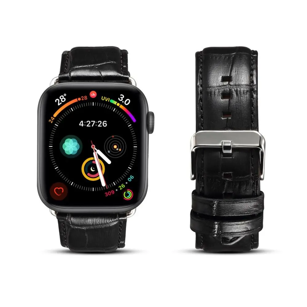 Apple Watch SE 44mm Nahkaranneke musta