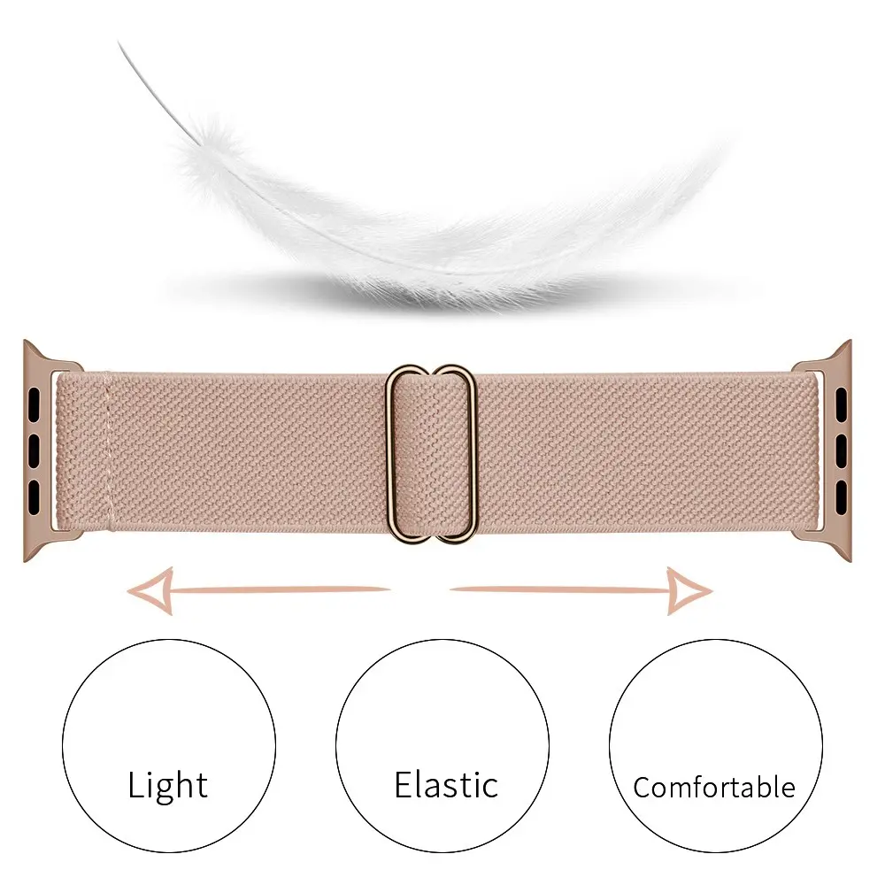 Elastiskt Nylonarmband Apple Watch Series 12 47mm Beige