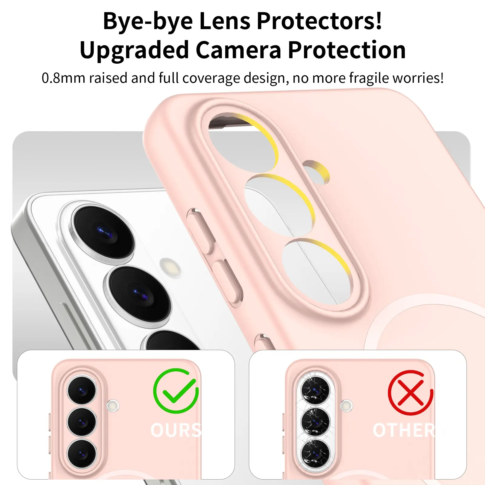 MagSafe-skal SoftArmor Samsung Galaxy S25 Rosa