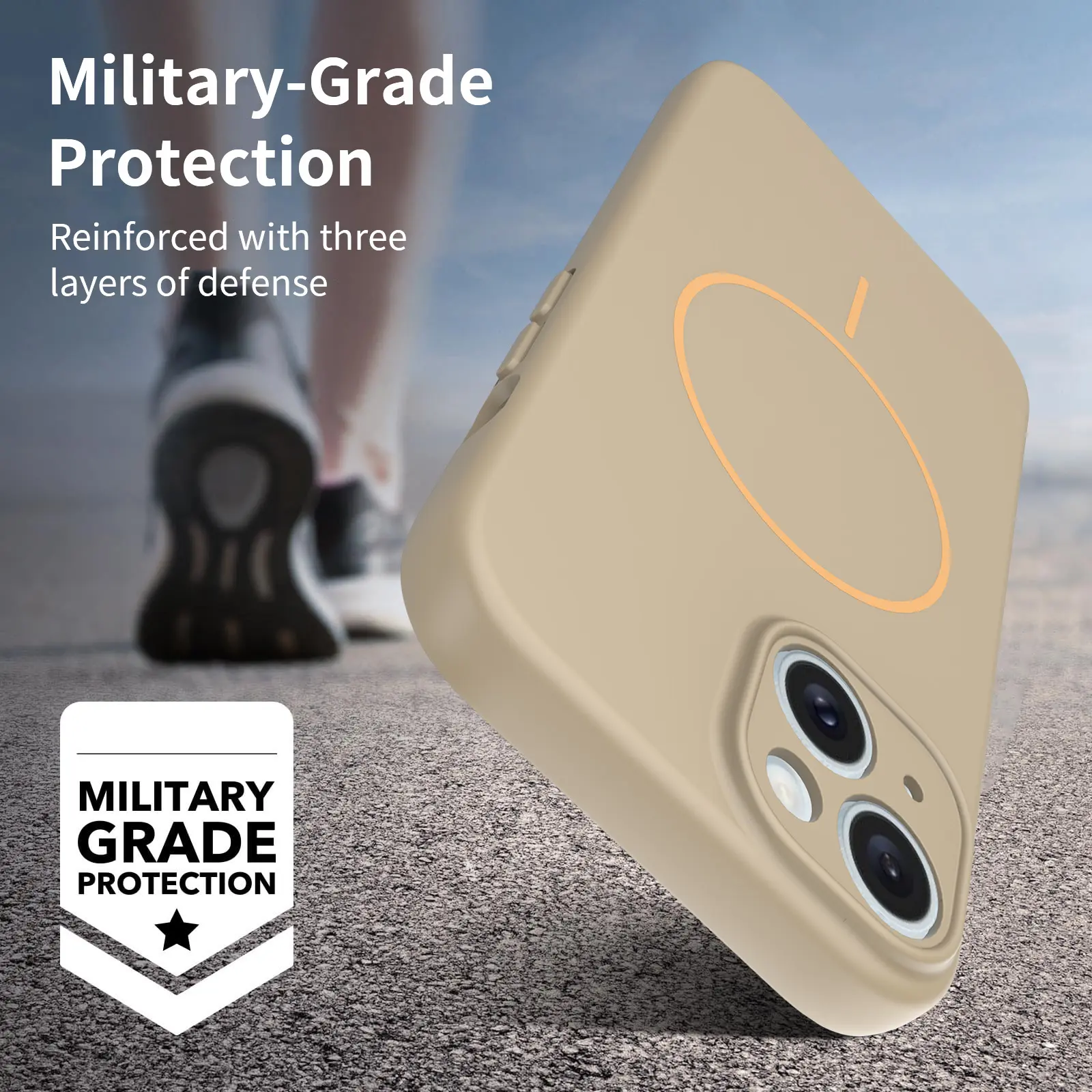 MagSafe-skal SoftArmor iPhone 15 Taupe