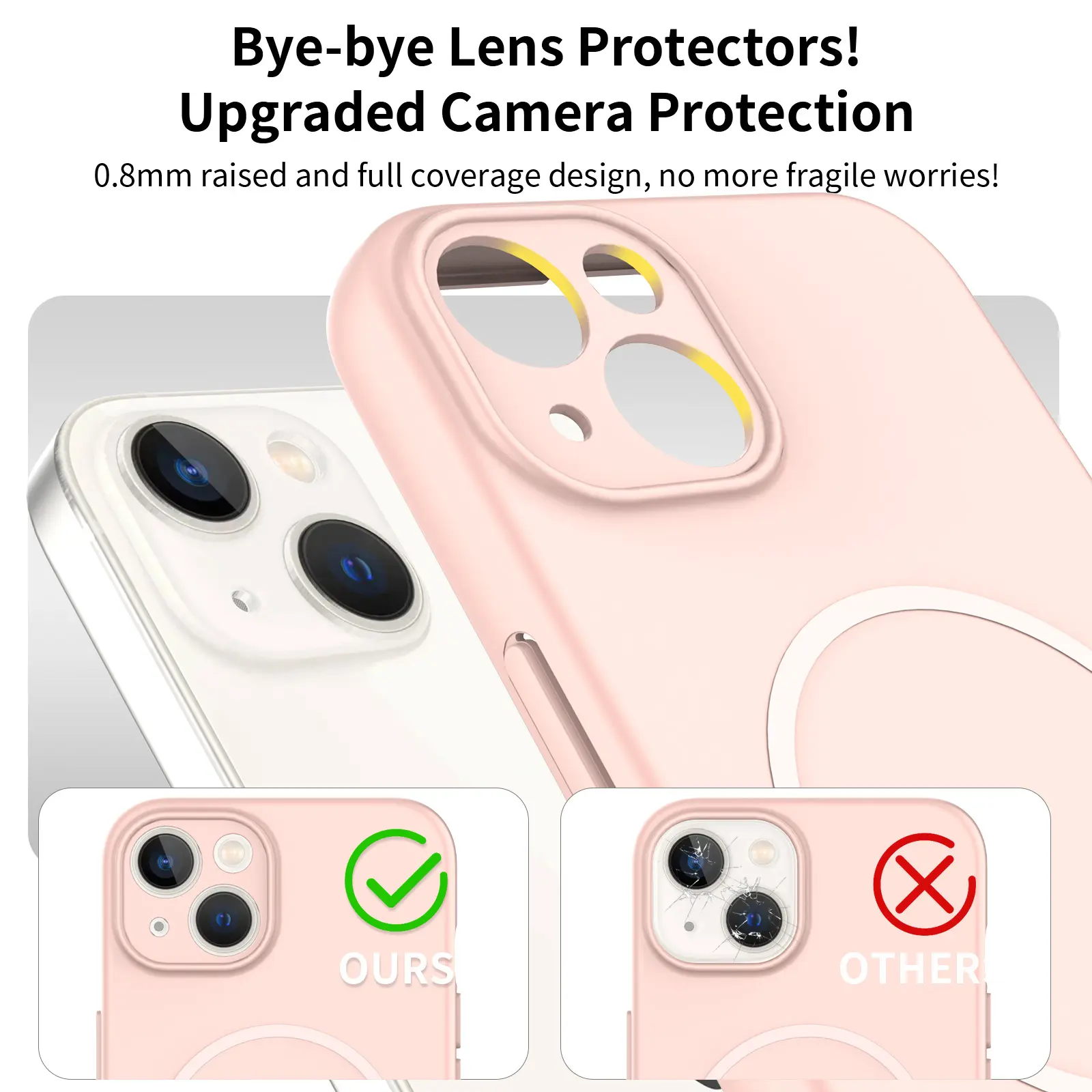 MagSafe-skal SoftArmor iPhone 14 Rosa