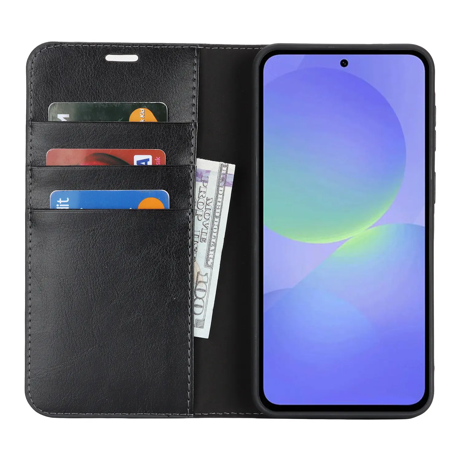 Mobilfodral Äkta Läder Samsung Galaxy A37 Svart
