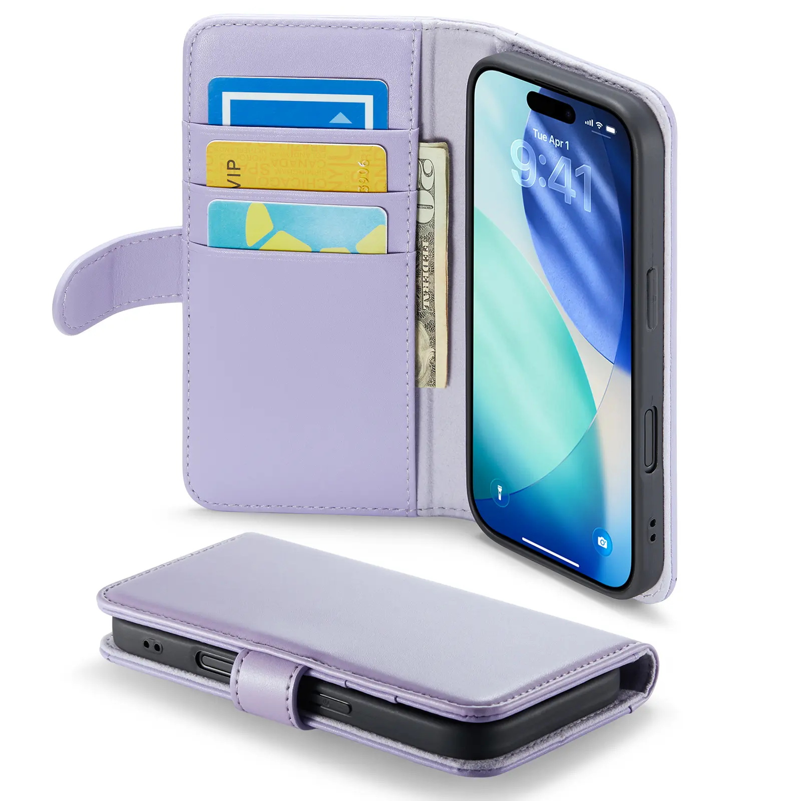 Ægte Læderetui iPhone 17 Lilla