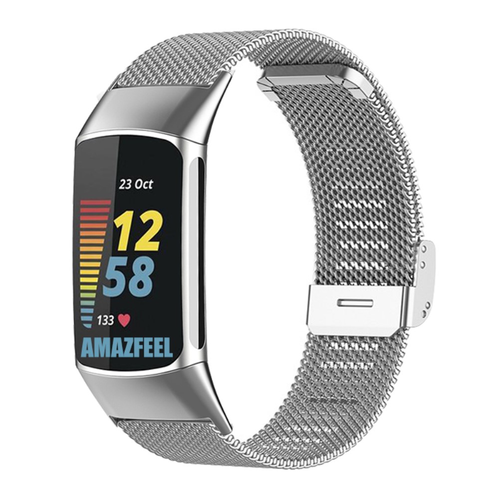 Mesh Bracelet Fitbit Charge 5 Sølv - Klokkereim