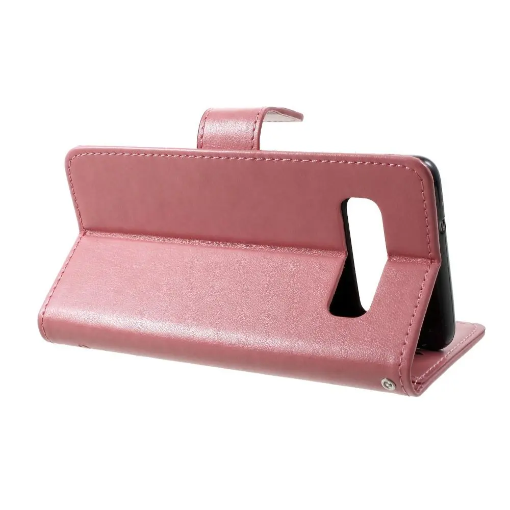 Läderfodral Fjärilar Samsung Galaxy S10 Rosa