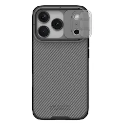 iPhone 18 Pro Max Suojakuori kameransuojalla – CamShield, Musta/läpinäkyvä