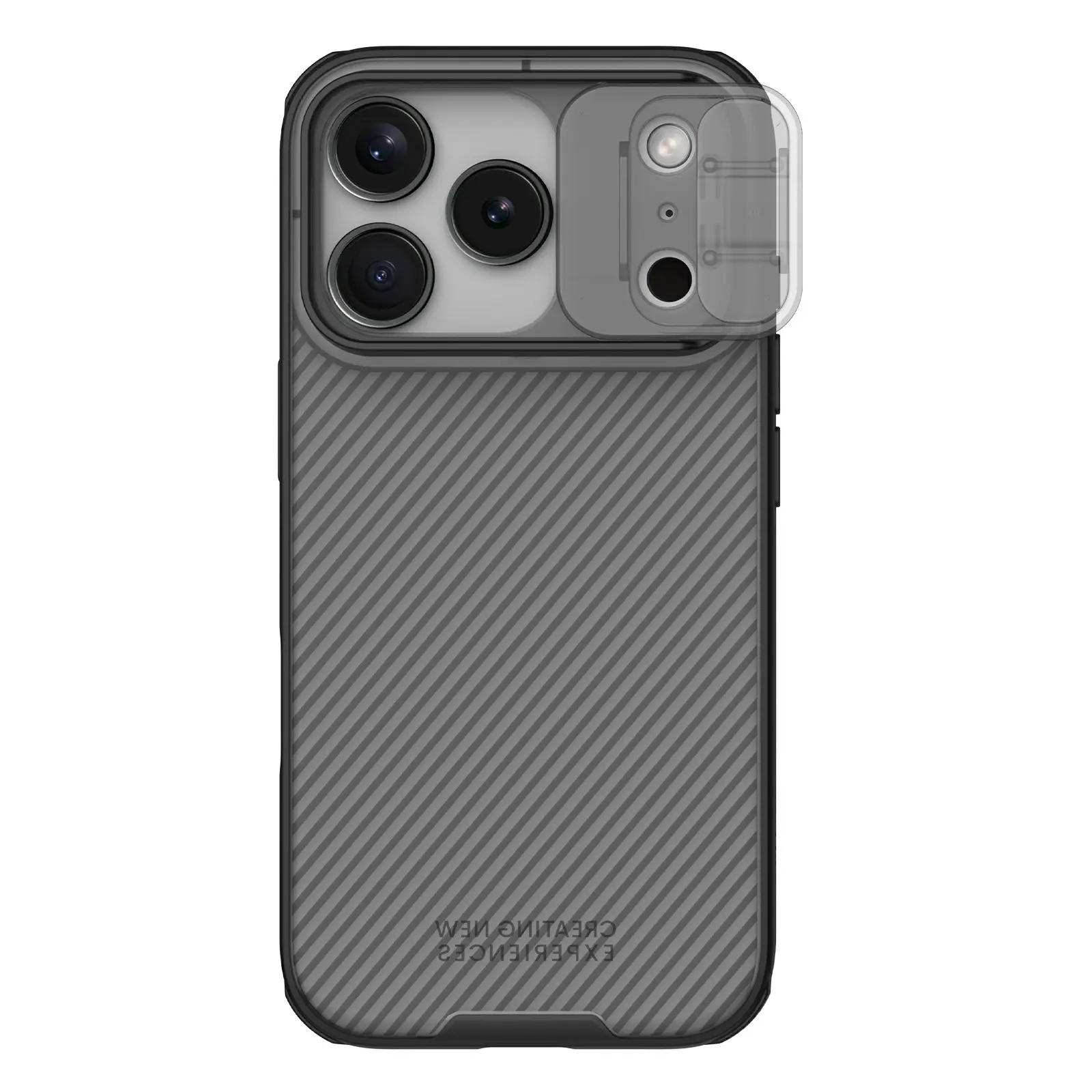 iPhone 17 Pro Cover med kamerabeskyttelse - CamShield, Sort/gennemsigtig