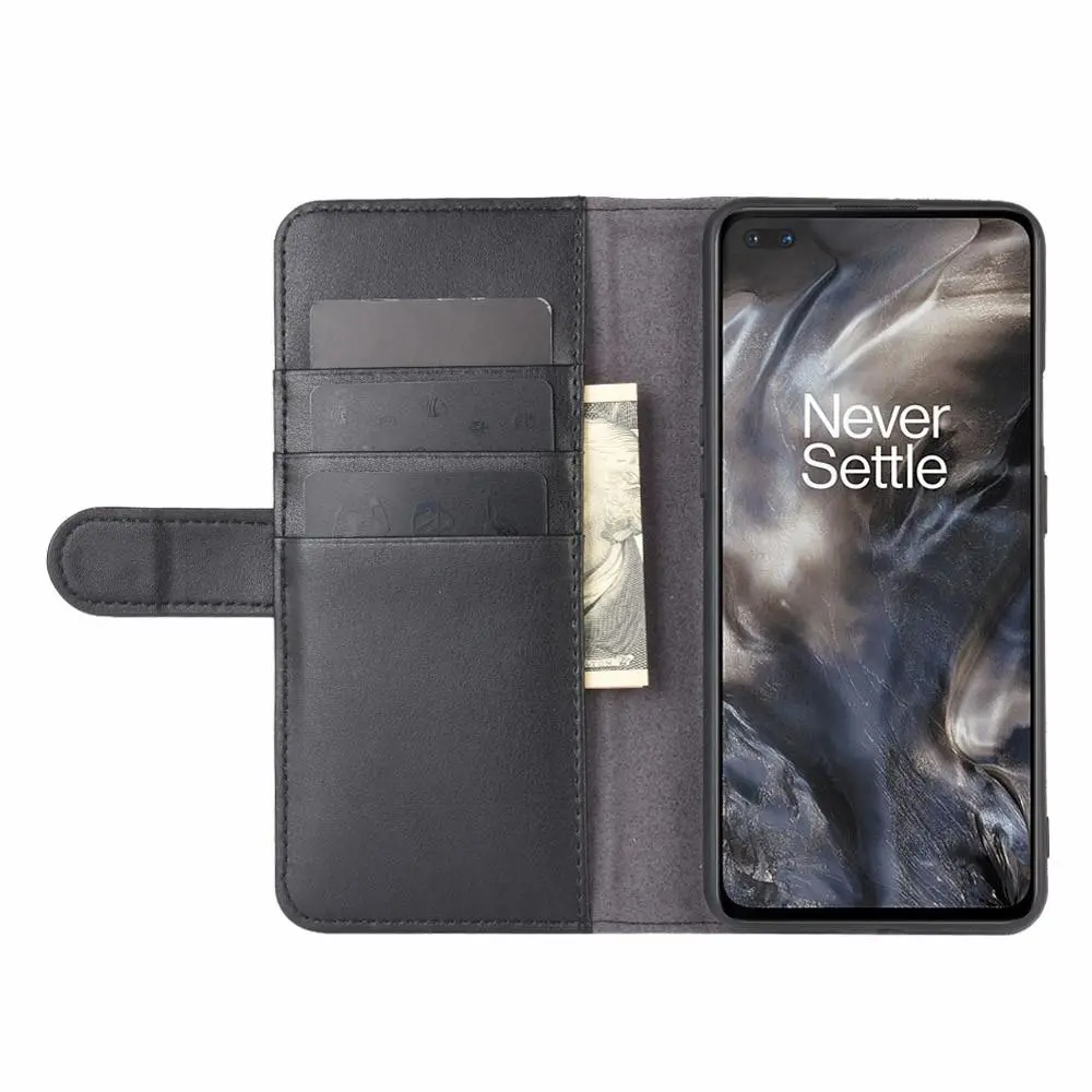 Äkta Läderfodral  OnePlus Nord Svart
