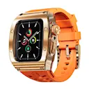 High Brushed Metal Case w Strap Apple Watch 44mm Rose/Orange