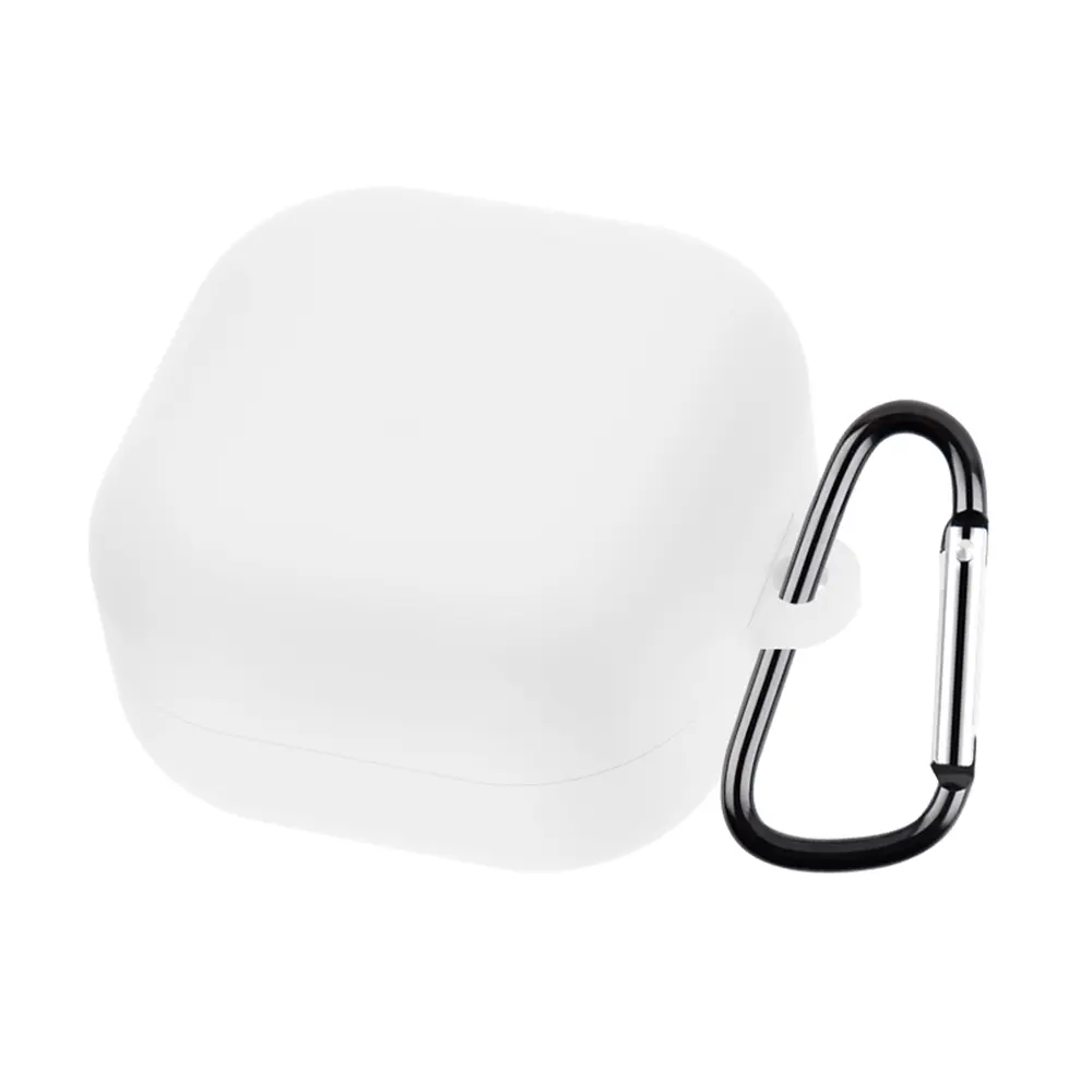 Silikonecover med karabinhage Samsung Galaxy Buds 4 Hvid