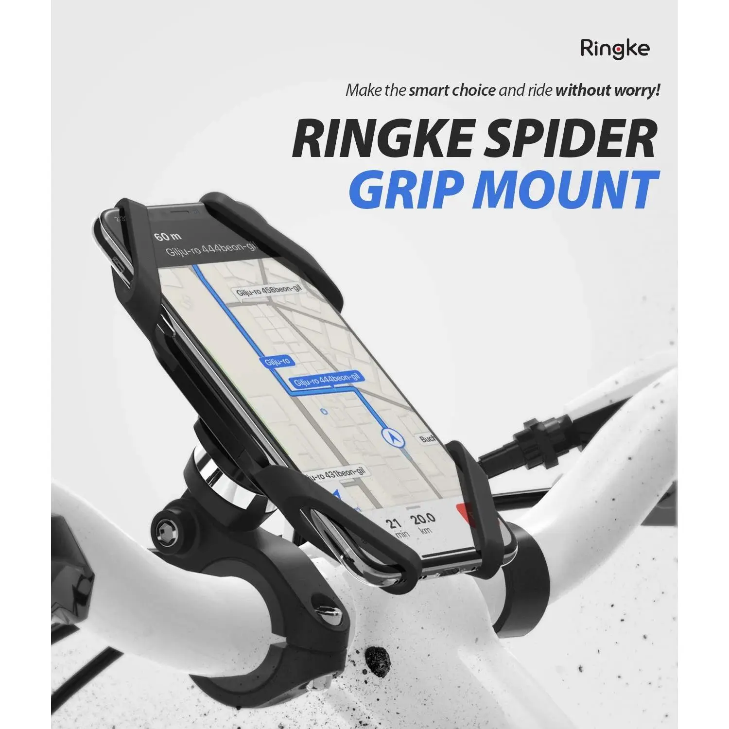 Spider Grip Bike Phone Mount Black