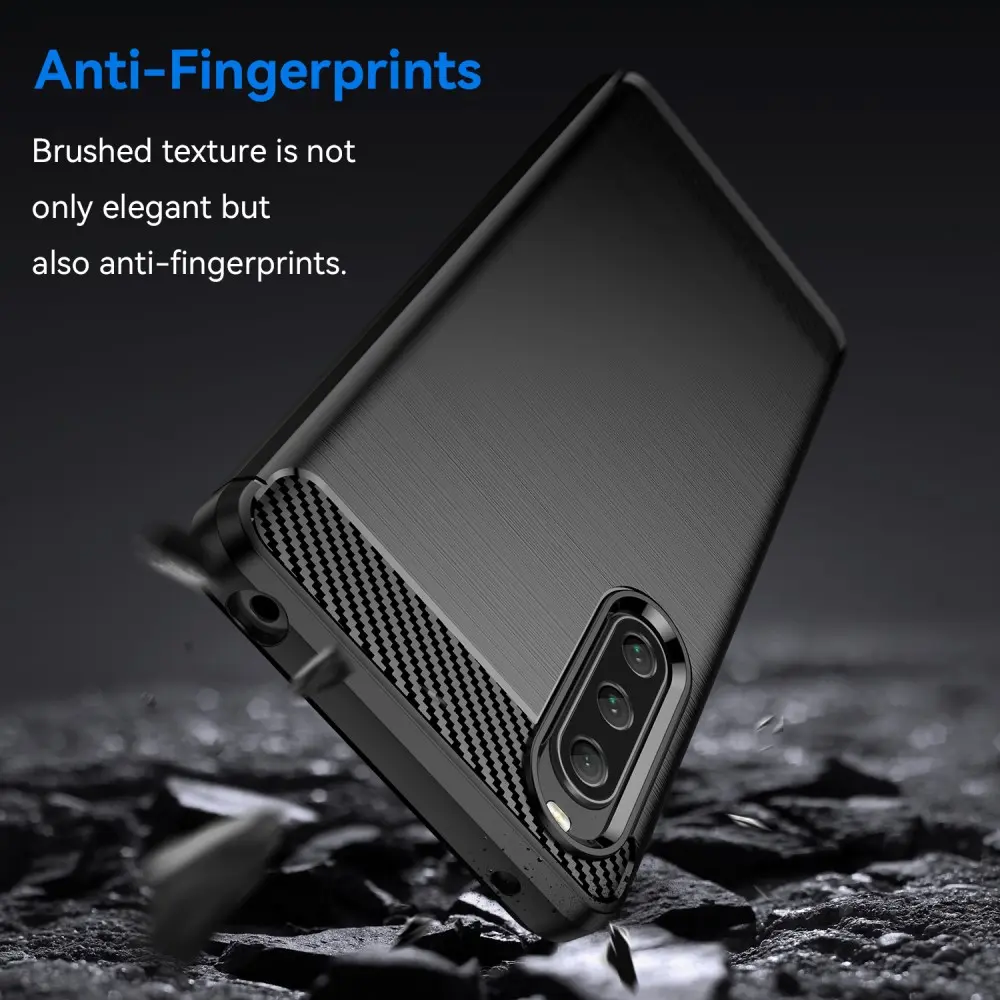 Sony Xperia 10 V Skal TPU Brushed Svart