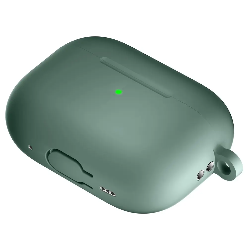 Silikonskal med karbinhake Apple AirPods Pro 2 Grön