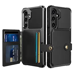 Samsung Galaxy A16 Støtsikkert deksel med lommebok, Svart