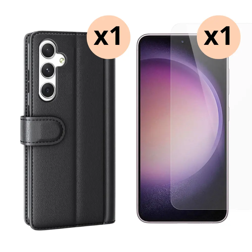 Samsung Galaxy S24 Beskyttelsessæt Mobiltaske og Skærmbeskyttelse