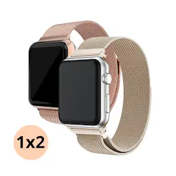 Apple Watch 44mm Sett Reim Milanese Loop champagnegull & rosegull