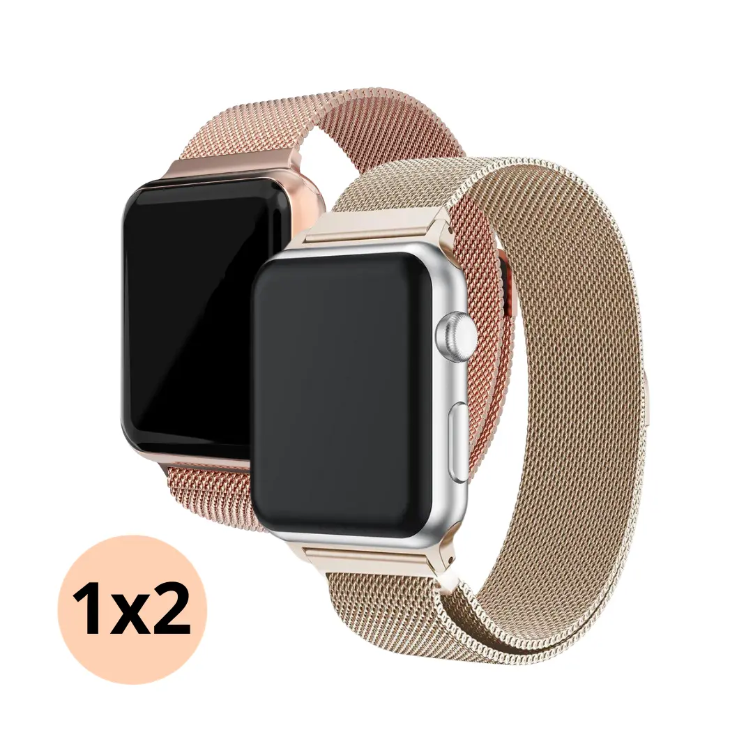 Apple Watch 42mm Sæt Armbånd Milanese Loop champagne guld & rose guld