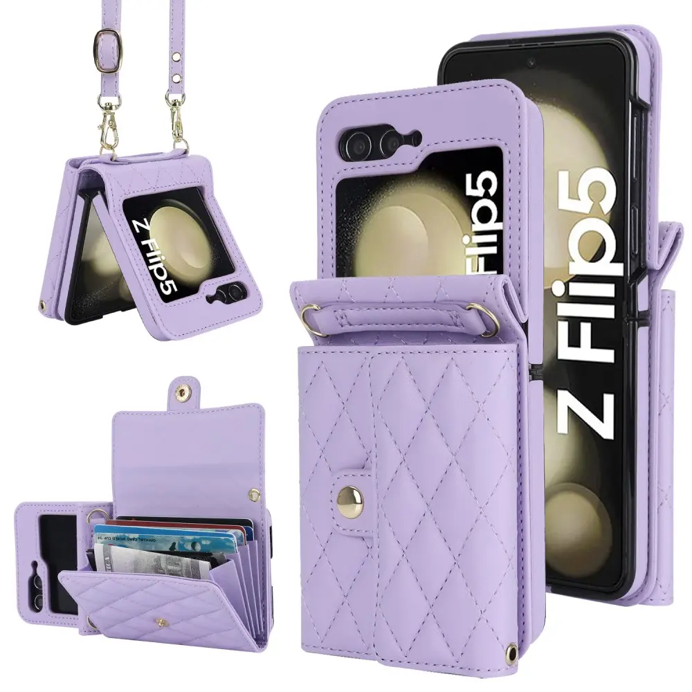 Quilted RFID blocking Pung Taske Samsung Galaxy Z Flip 5 Lilla