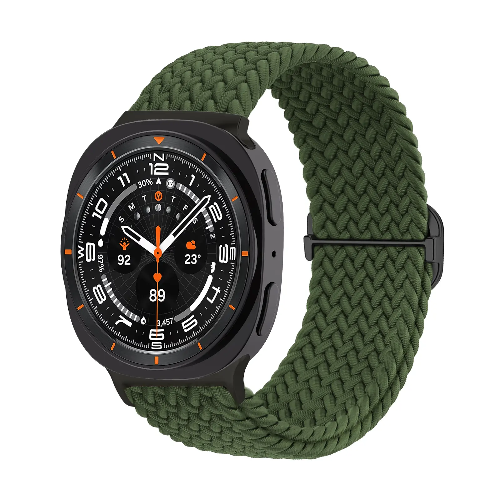 Samsung Galaxy Watch 8 40mm Flettet stretchrem, Mørkegrøn