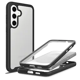Samsung Galaxy S25 FE Deksel Full Protection, Svart/gjennomsiktig