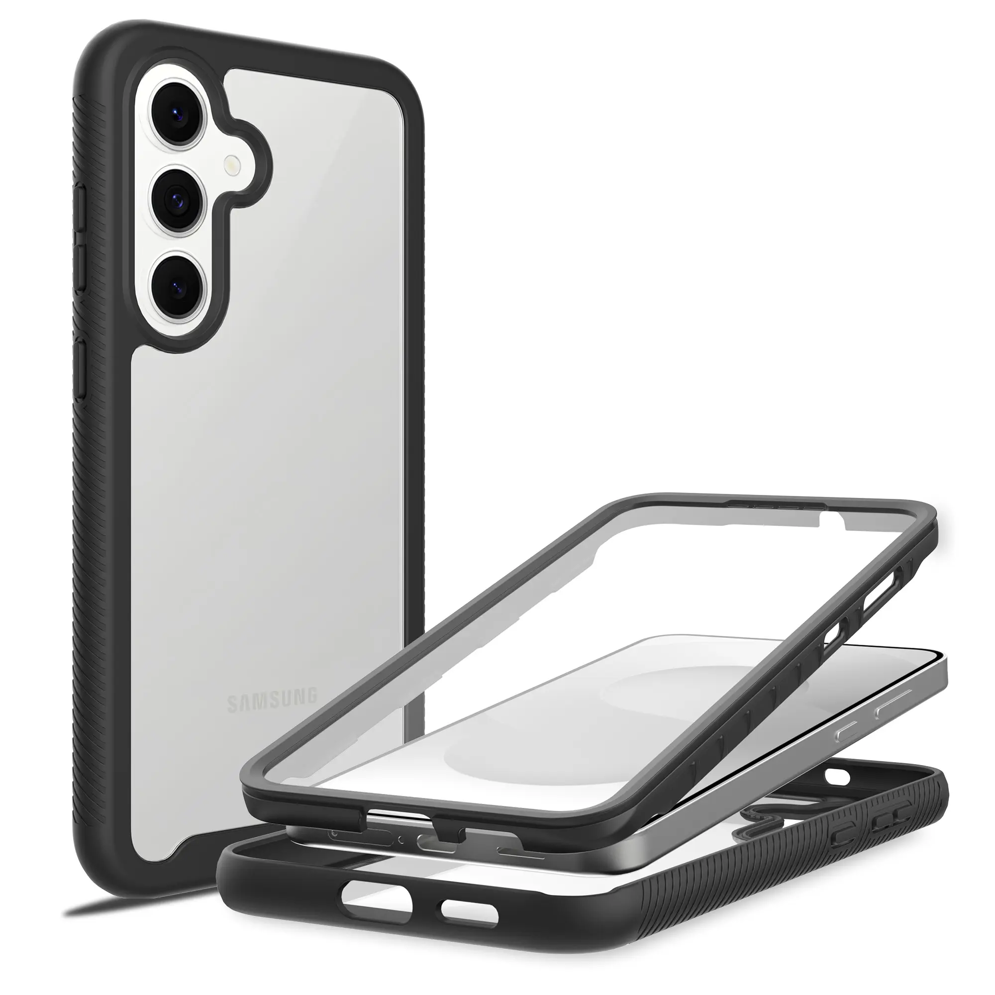 Full Protection Case Samsung Galaxy S25 FE Sort/gennemsigtig