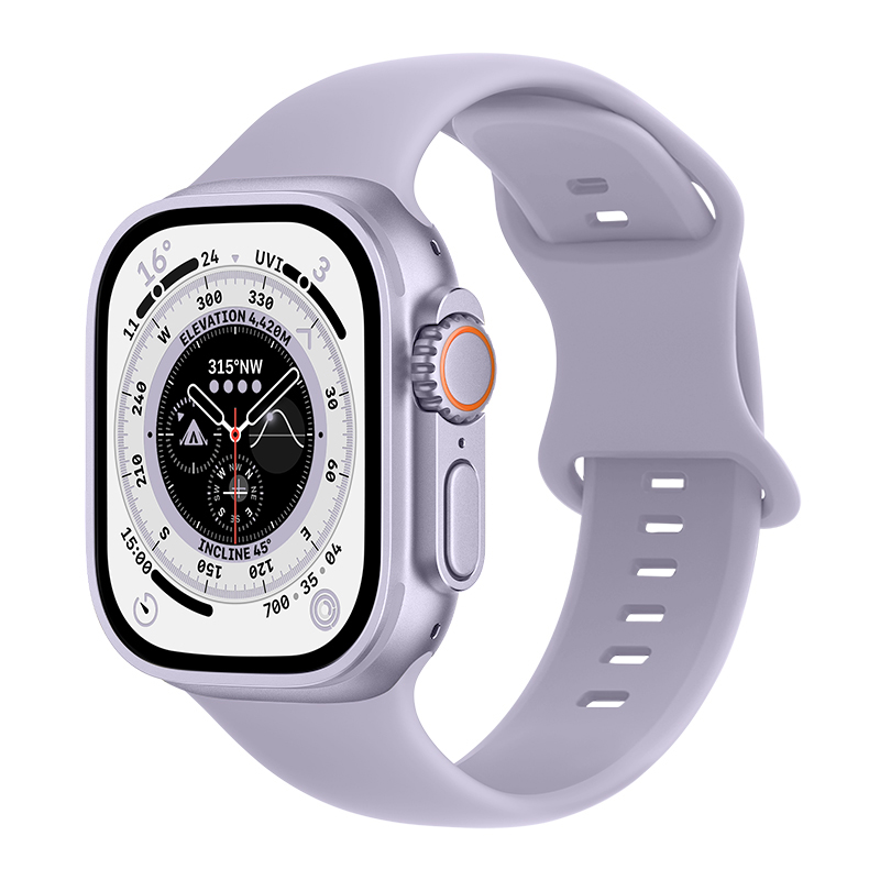 Silikonarmband Apple Watch Series 8 45mm Lila