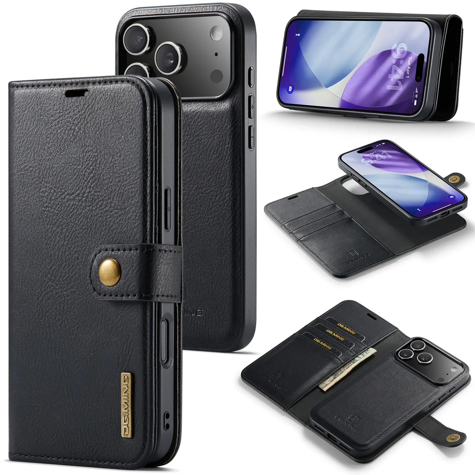 iPhone 18 Pro pungcover med aftageligt cover, Black