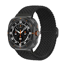 Flettet elastisk nylonrem til Samsung Galaxy Watch Ultra 47mm Svart