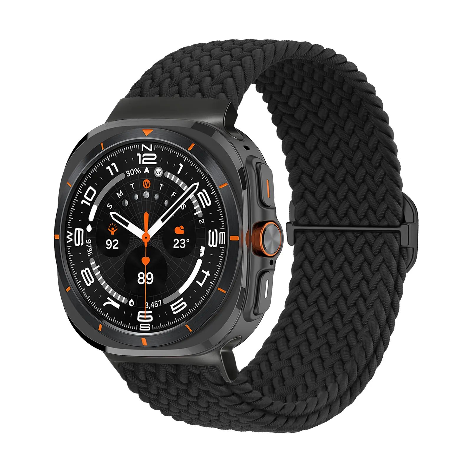 Samsung Galaxy Watch Ultra 2 (2026) Flätat Armband i resår, Svart