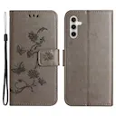 Læderetui Sommerfugle Samsung Galaxy S24 FE Grå