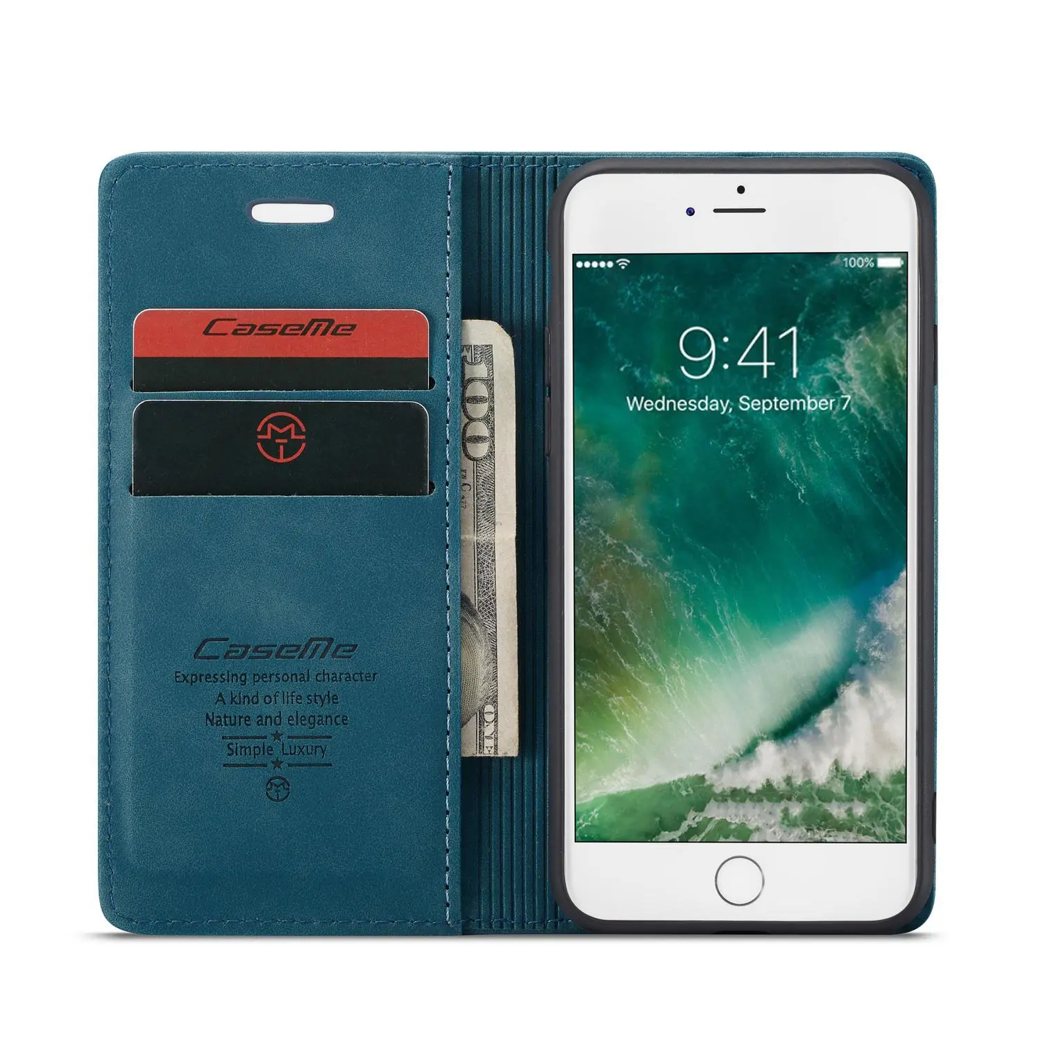 Slim Plånboksfodral iPhone SE 2022 Blå