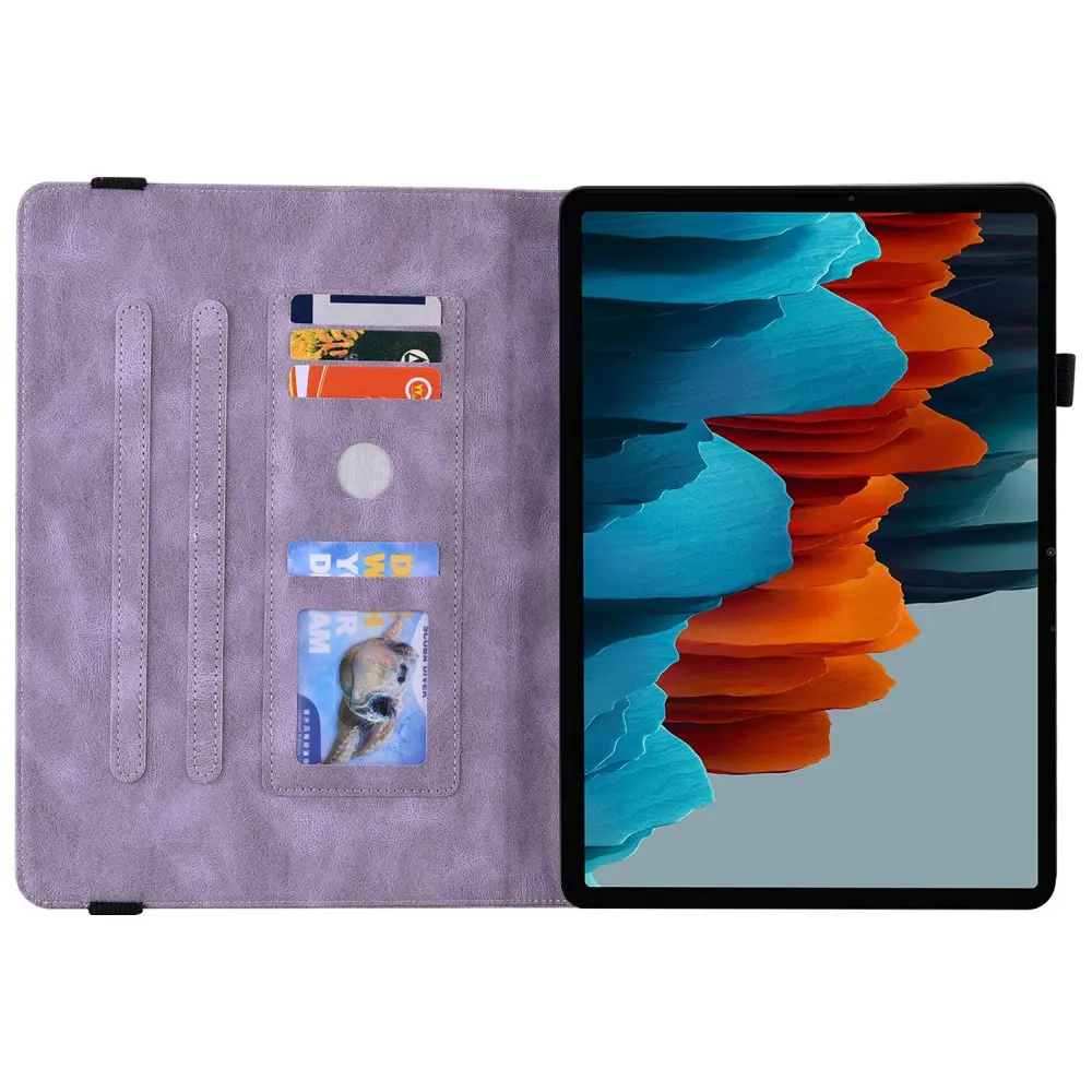 Läderfodral Fjärilar Samsung Galaxy Tab S7 Lila