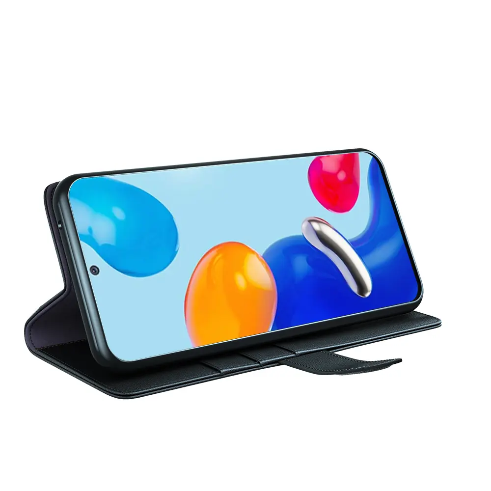 Äkta Läderfodral Xiaomi Redmi Note 11 Svart